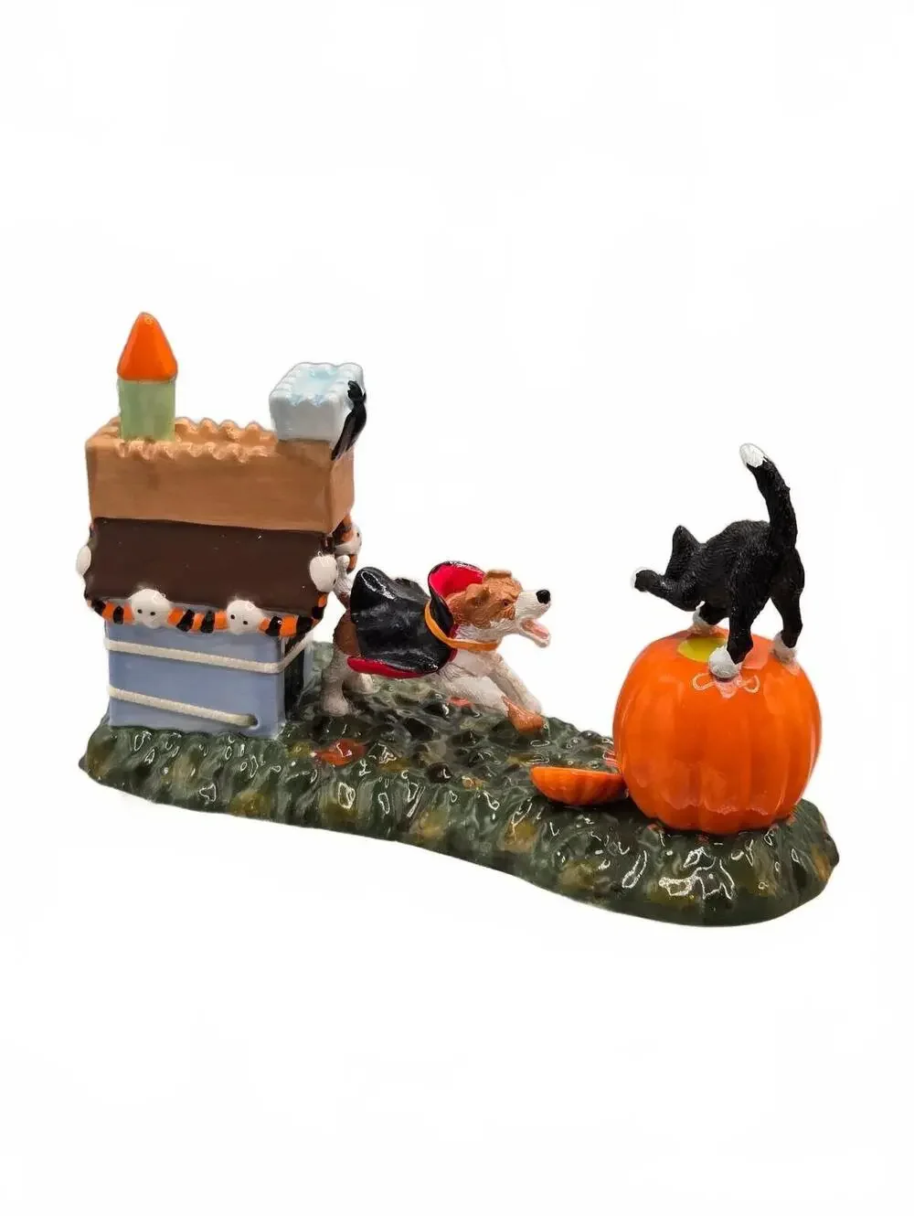 Dept 56 Count Dogula Halloween Dog & Cat Snow Village 2011 #4020239 Hallmark